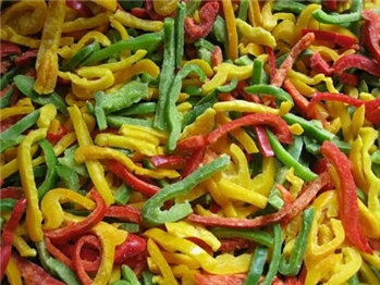 FROZEN BLENDED PEPPER STRIPS 冻蒸煮混合椒丝