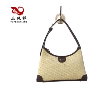 Grass-braided armpit bag Fashionable straw purse for ladies