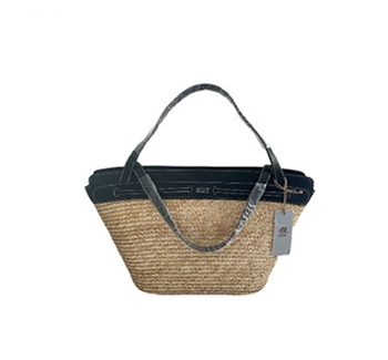 Grass-braided armpit bag Fashionable straw purse for ladies